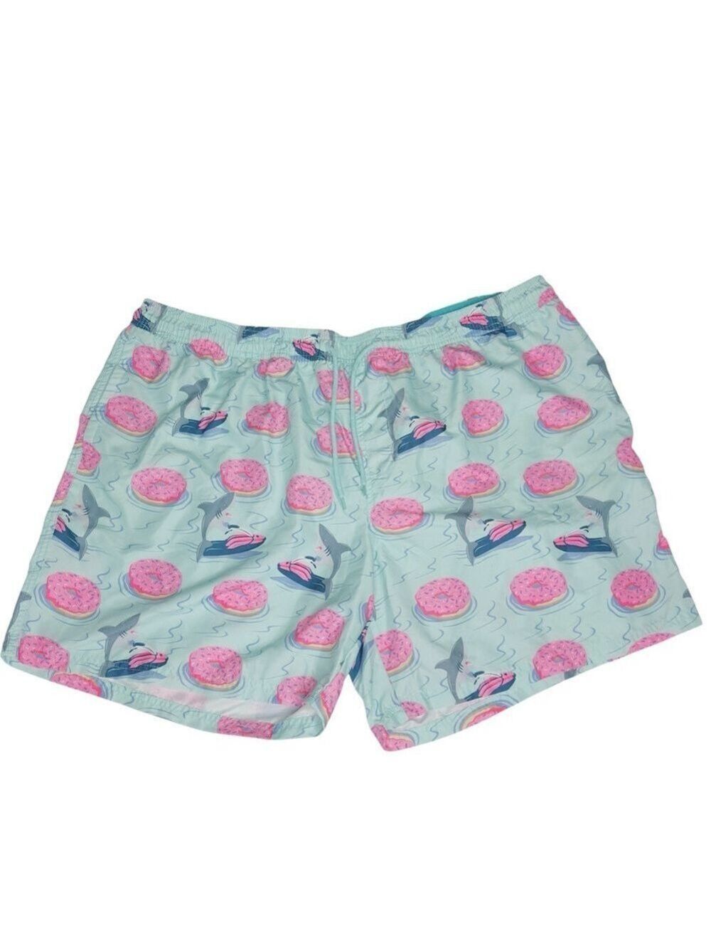 No Boundaries Men’s‎ Swim Trunks Shark & Donut Print Size 3XL
